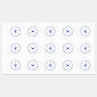 Round snowflake etiketten