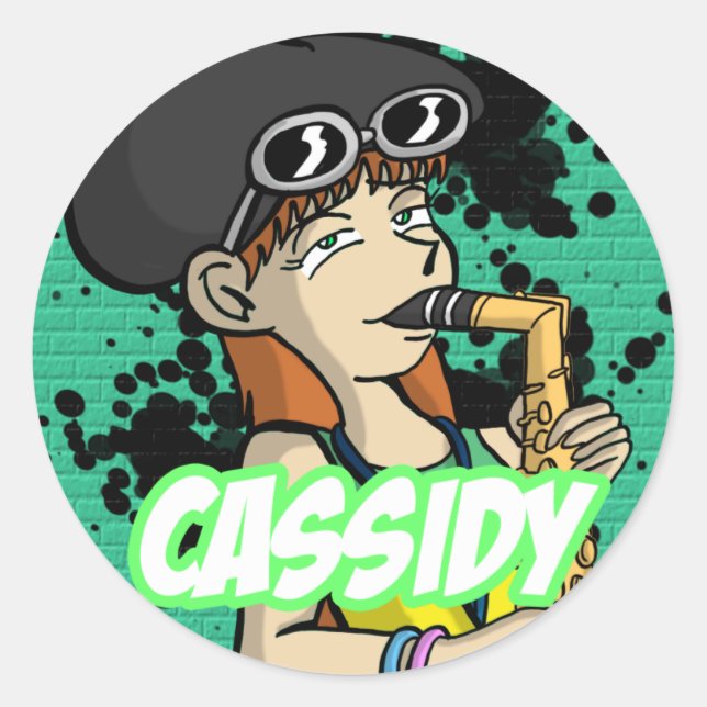 Round Sticker Cassidy (Vorderseite)