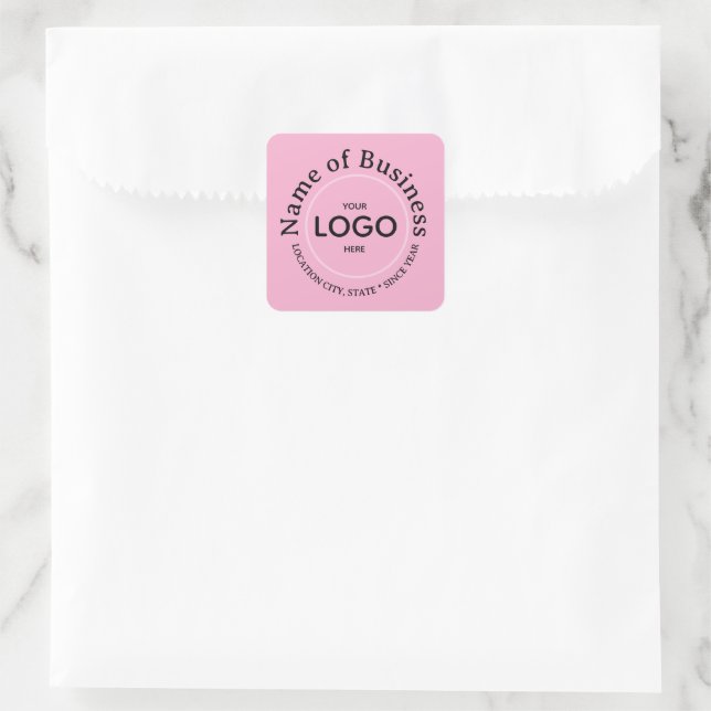 Round Sticker Custom PINK Commercial Logo Mark (Tasche)