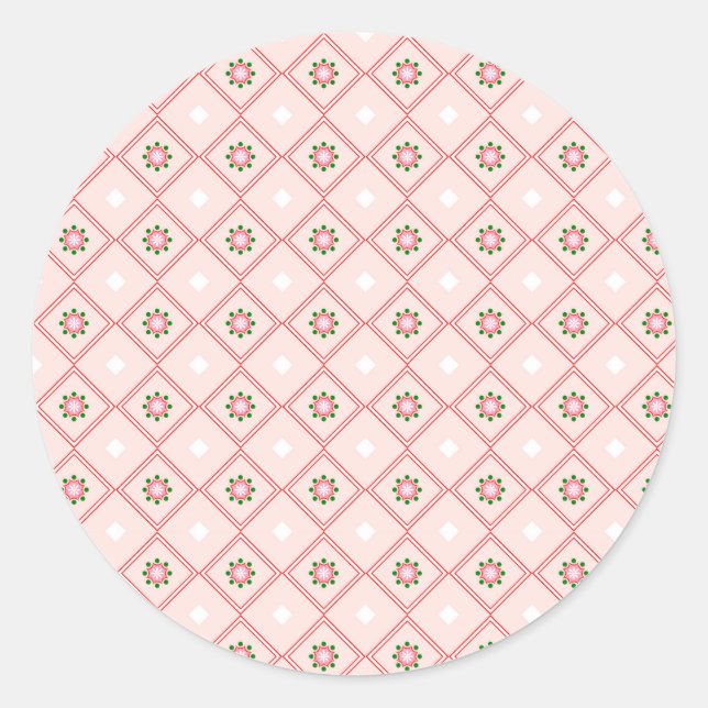 Round sticker design featuring pink and white  (Vorderseite)