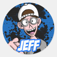 Round Sticker Jeff