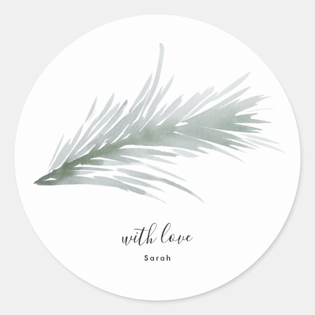 Round Sticker Pine Wine Weihnachtsfeiertag (Vorderseite)