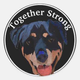 Round Sticker Rottweiler Strong Confidence