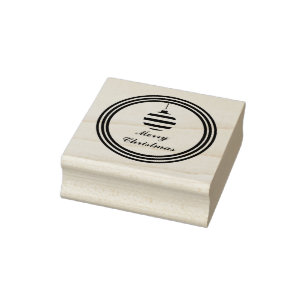 Round Text Frohe Weihnachtsbauble Personalisiert Gummistempel