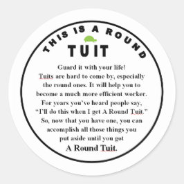 ROUND TUIT dekorieren (6 zählen) Runder Aufkleber
