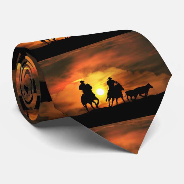 Round Up Cowboys und Steaks Krawatte (Gerollt)
