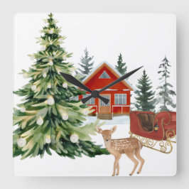 Round Wall Clock Quadratische Wanduhr