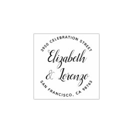 Round Wedding Script-Rücksendeadresse Gummistempel
