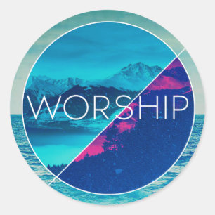 Round Worship Stickers (3 in)