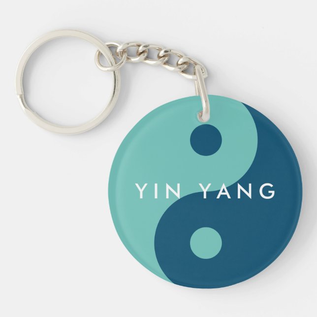 Round Yin Yang Logo Custom Foto Schlüsselanhänger (Vorderseite)