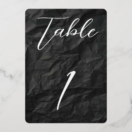 Rounded Black/Rose Gold Foil Table No. 1 Folieneinladung