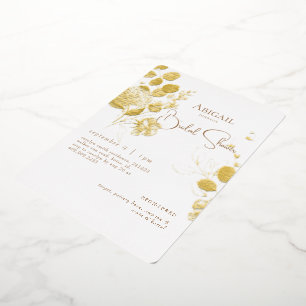 Rounded Botanical Brautparty Gold Foil Folieneinladung