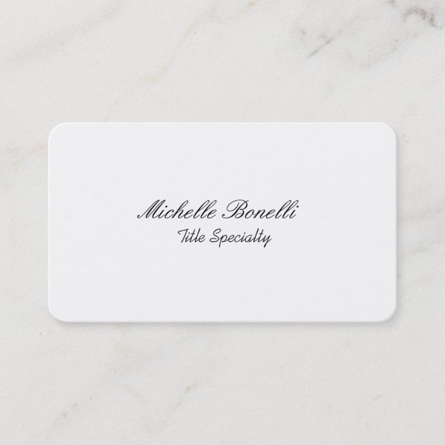 Rounded Corner Classy Stylish Script Business Card Visitenkarte (Vorderseite)