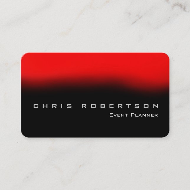 Rounded Corner Event Planner Red Business Card Visitenkarte (Vorderseite)