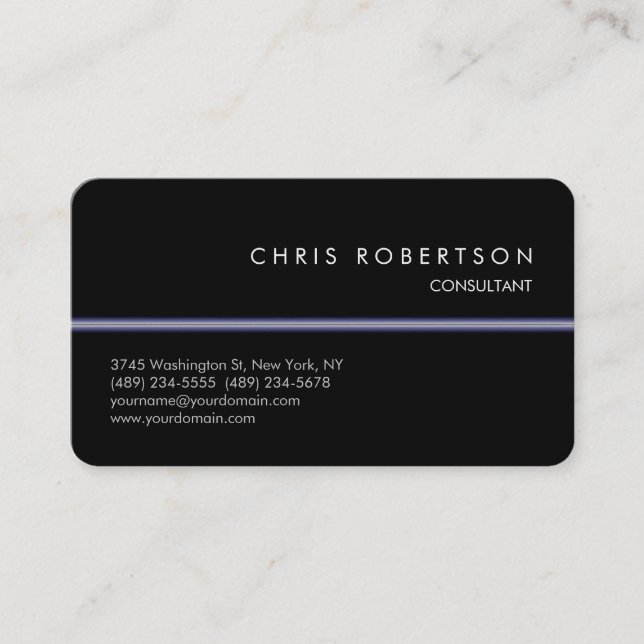 Rounded Corner Pattern Black Trendy Business Card Visitenkarte (Vorderseite)