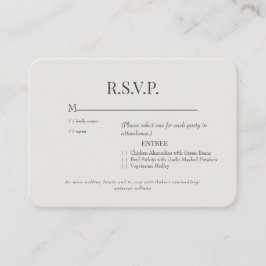 Rounded Cream Dinner Optionen Hochzeit Begleitkarte