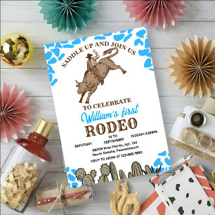 Rounded First Rodeo 1. Party Geburtstag Einladung