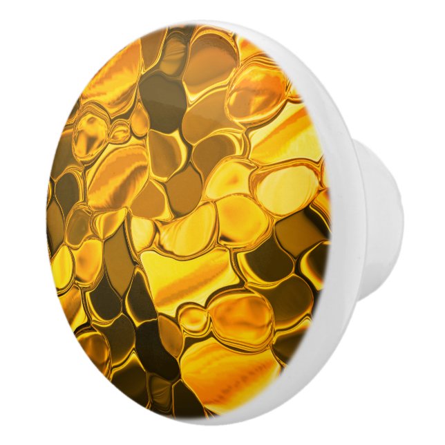 Rounded Formen in goldener Farbe, glänzend sehr go Keramikknauf (Rechts)