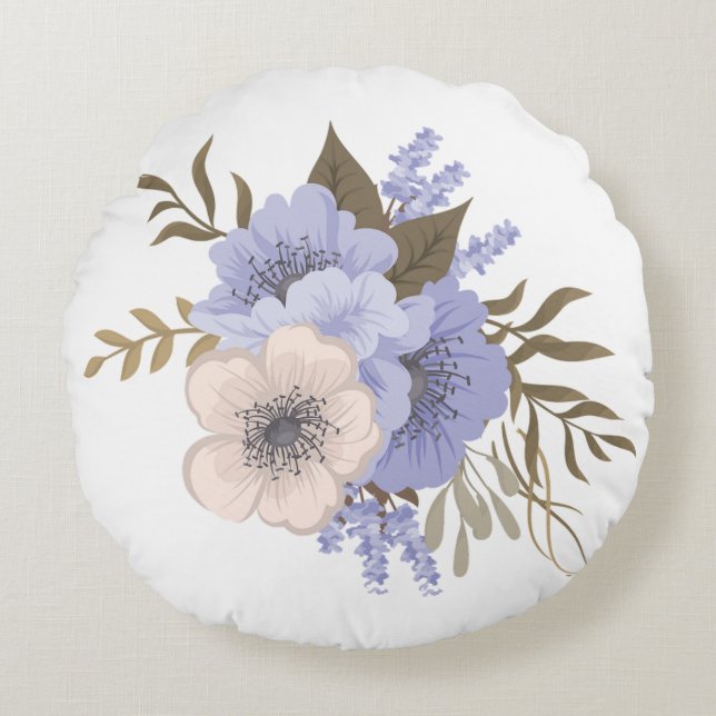 Rounded Pillow Spring Blumen Rundes Kissen (Vorderseite)