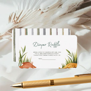 Rounded Reel Aufregung Fishing Diaper Raffle Begleitkarte