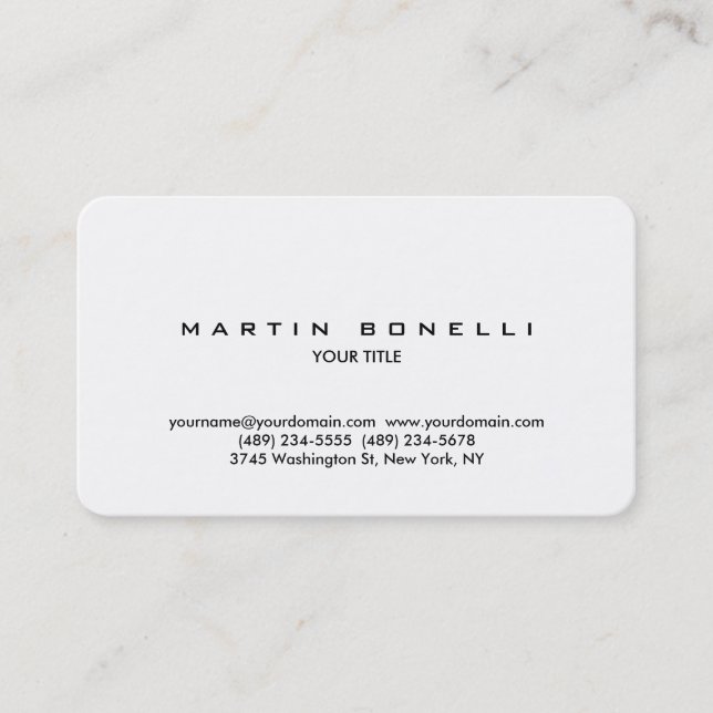 Rounded Simple Schlicht Beruflich Business Card Visitenkarte (Vorderseite)