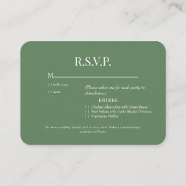 Rounded Viridian Dinner Optionen Hochzeit Begleitkarte