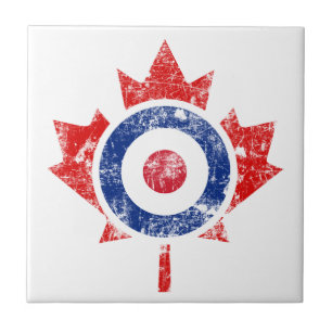 Roundel Canada Curling Hockey Target Grunge Ice Fliese
