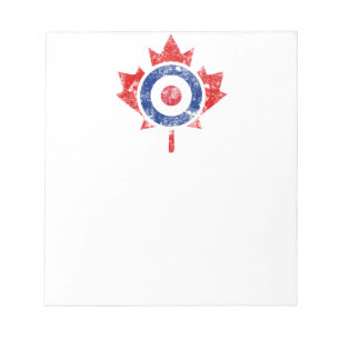 Roundel Canada Curling Hockey Target Grunge Ice Notizblock