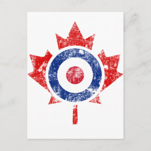 Roundel Canada Curling Hockey Target Grunge Ice Postkarte