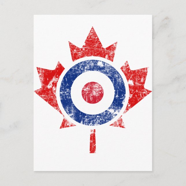 Roundel Canada Curling Hockey Target Grunge Ice Postkarte (Vorderseite)