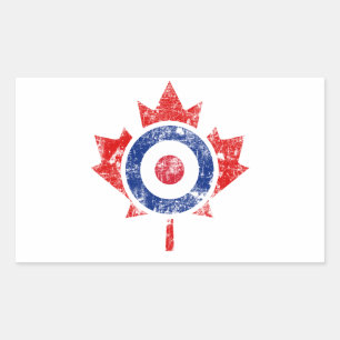 Roundel Canada Curling Hockey Target Grunge Ice Rechteckiger Aufkleber
