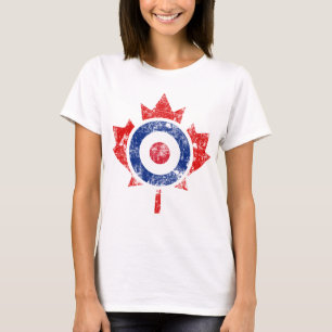 Roundel Canada Curling Hockey Target Grunge Ice T-Shirt