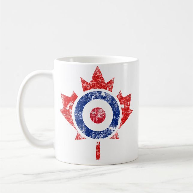 Roundel Canada Curling Hockey Target Grunge Ice Tasse (Links)