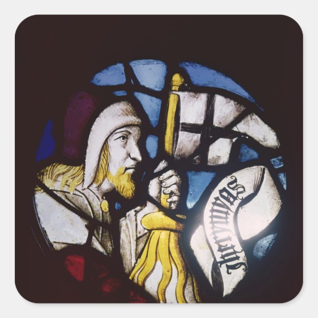 Roundel des Prophets Jeremias, 15. Jahrhundert Quadratischer Aufkleber (Vorderseite)