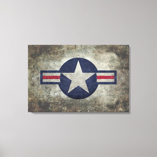 Roundel im Retro-Stil der USAF Leinwanddruck (Vorderseite)