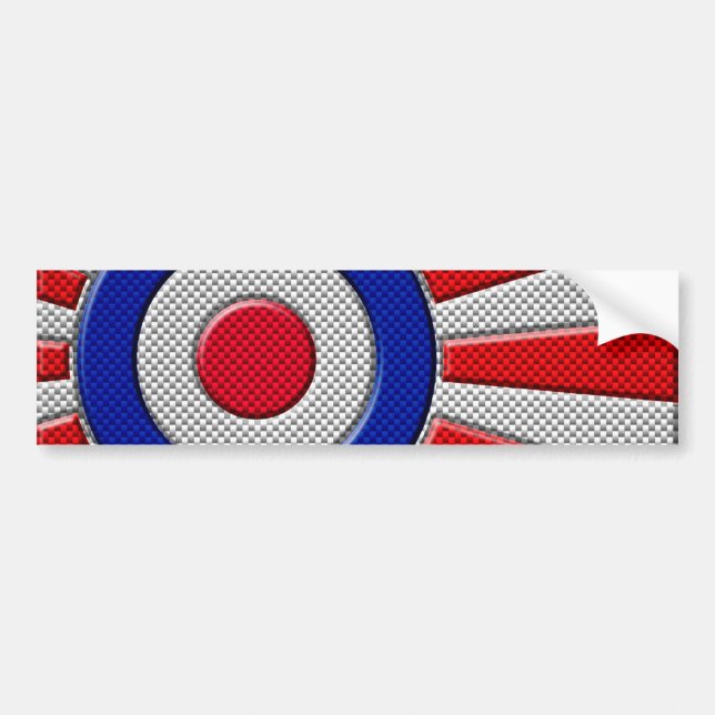 Roundel Sunburst Design Carbon Fibre Style Dekorat Autoaufkleber (Vorne)