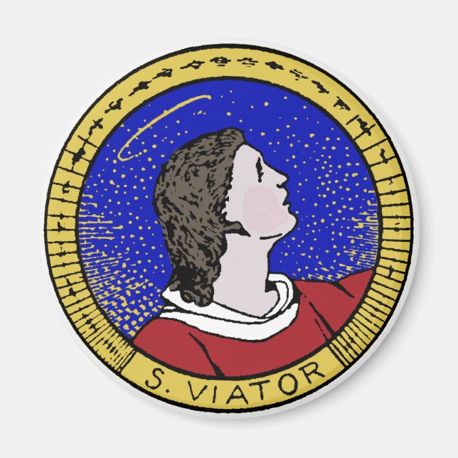 Roundel von St Viator von Lyon, Katechist (LD 01) Magnet (Vorne)