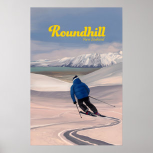 Roundhill Neuseeland Skigebiet Poster