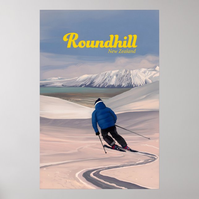 Roundhill Neuseeland Skigebiet Poster (Vorne)