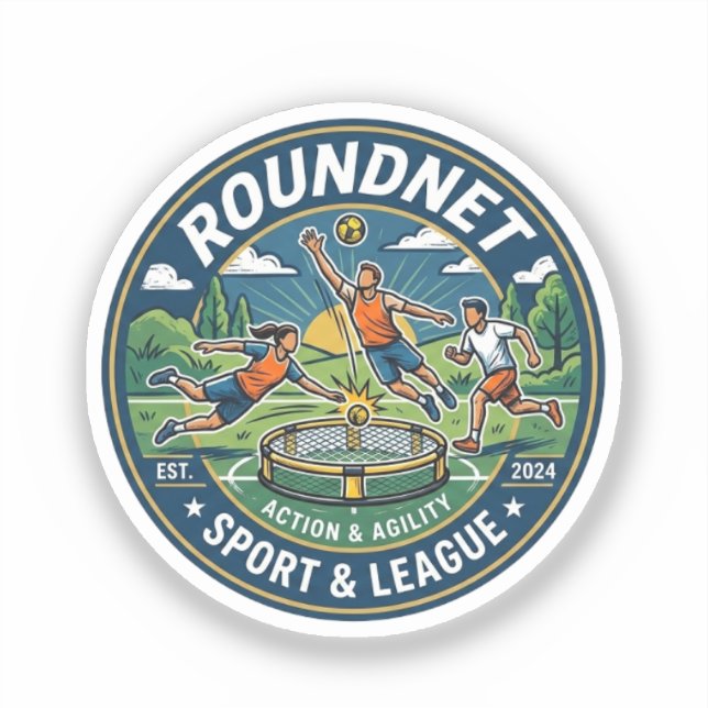 Roundnet-Sport Aufkleber (Vorderseite)