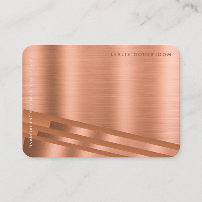 ROUNTER ECKER THICK CARD COPPER METALLIC SEHEN VISITENKARTE (Vorderseite)