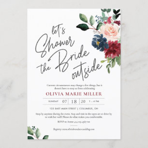 Roush Burgund und Marine fahren mit dem Brautparty Einladung