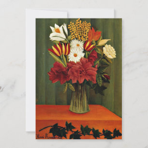 Rousseau - Blumenstrauß mit Efeuzweig Feiertagskarte
