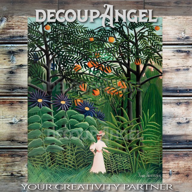 Rousseau - Frauen, die in einem exotischen Walddek Seidenpapier (Von Creator hochgeladen)