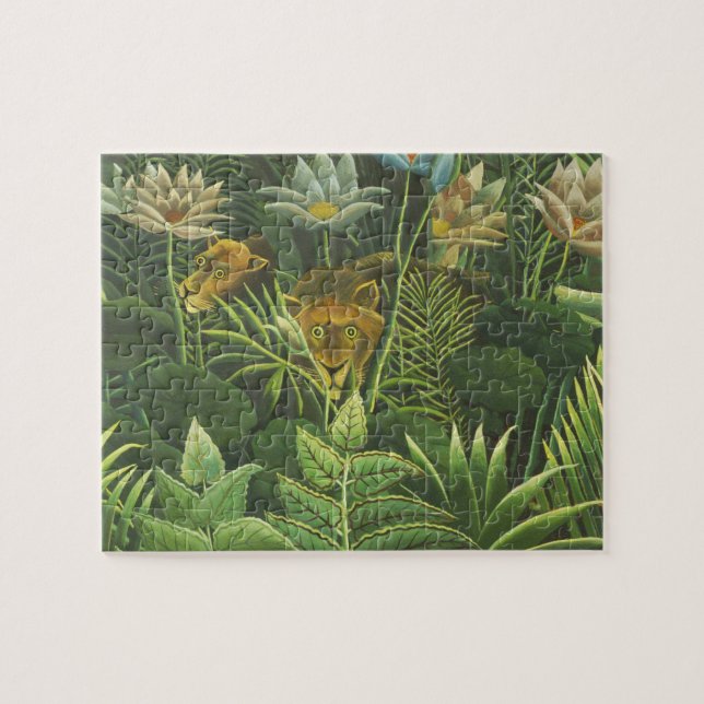 Rousseau Jungle Tropical Lion Kunst, Dichtung und  Puzzle (Horizontal)