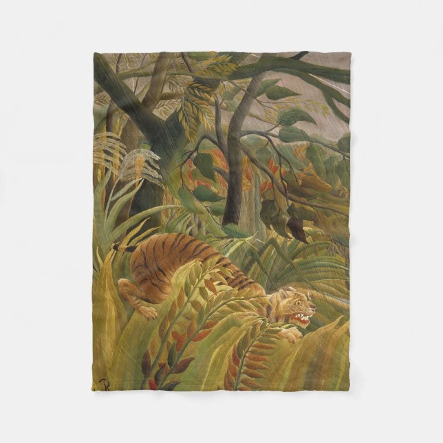 Rousseau Jungle Tropical Tiger Art Fleecedecke (Vorderseite)