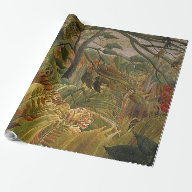 Rousseau Jungle Tropical Tiger Art Geschenkpapier (Ungerollt)