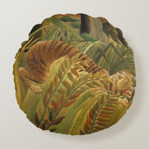 Rousseau Jungle Tropical Tiger Art Rundes Kissen