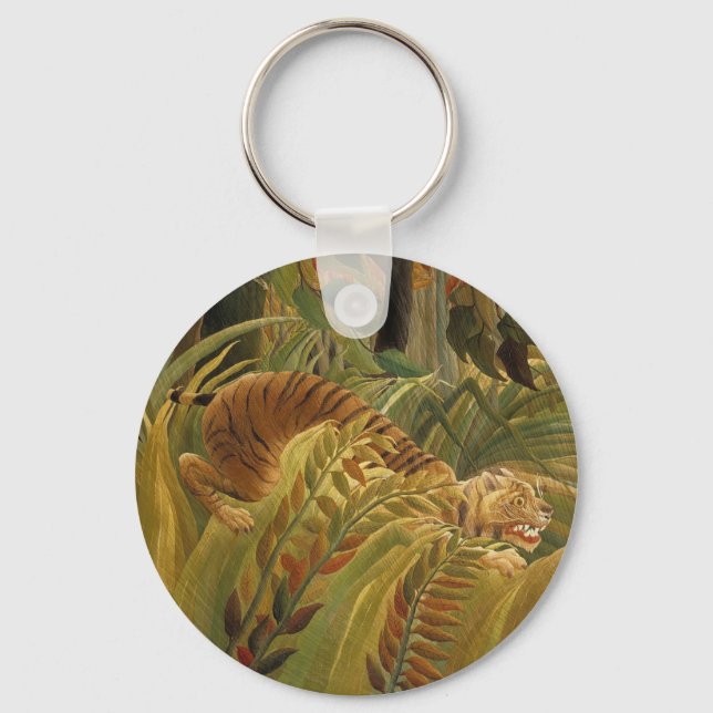 Rousseau Jungle Tropical Tiger Art Schlüsselanhänger (Vorderseite)