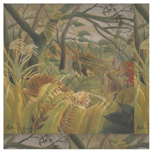 Rousseau Jungle Tropical Tiger Art Stoff